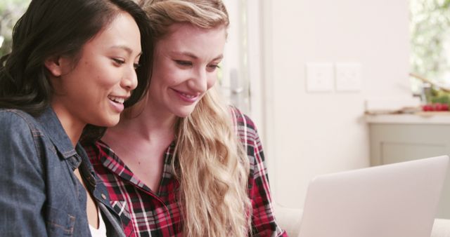 Diverse Women Working Together on Laptop at Home - Download Free Stock Images Pikwizard.com