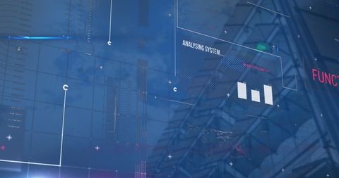 Digital Data Processing Interface Over Cityscape - Download Free Stock Images Pikwizard.com