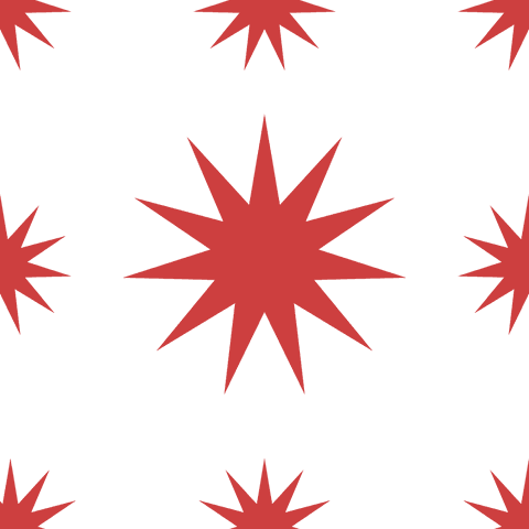 Red christmas stars pattern on transparent background