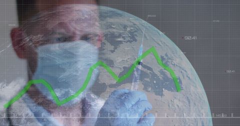 Doctor Analyzing Global Health Data During Pandemic