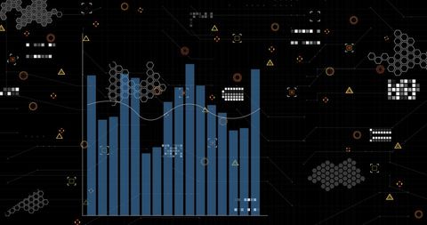 Dynamic Graphs on Black Background for Financial Technology Concepts - Download Free Stock Images Pikwizard.com
