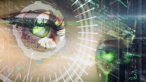 Futuristic Concept of Digital Technology Reflected in Eye