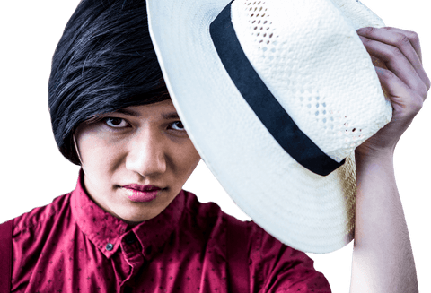 young man wearing straw hat with confident expression transparent background - Download Free Stock Videos Pikwizard.com