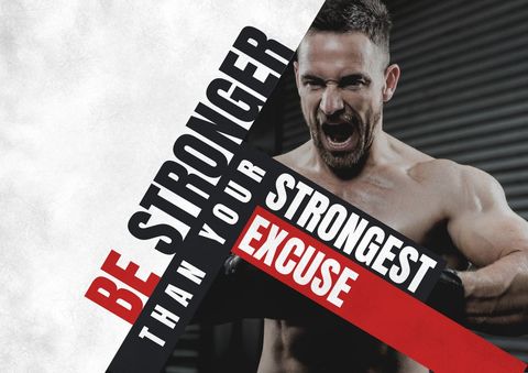 motivated man exercising with empowering fitness quote - Download Free Stock Templates Pikwizard.com