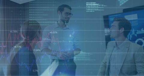 Business Team Analyzing Stock Market Trends with Digital Graphics - Download Free Stock Images Pikwizard.com