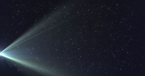 Glowing Light Beam Shining Across Starry Night Sky - Download Free Stock Images Pikwizard.com