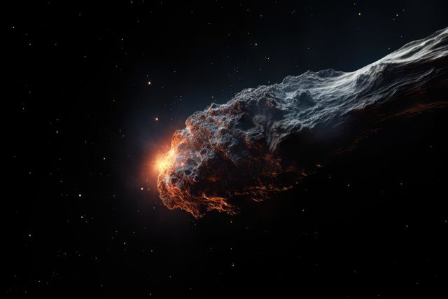 Fiery Meteor Streaking Through Space - Download Free Stock Images Pikwizard.com