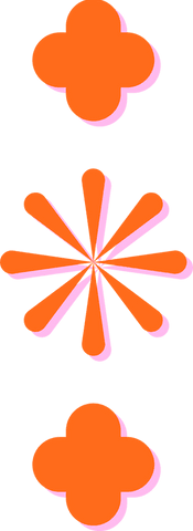 Abstract Geometric Clovers and Burst on Transparent Background