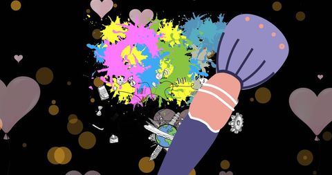 Creative Expression with Vibrant Paint Splash Art Collage