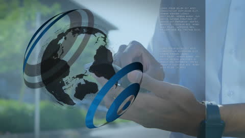 Business Professional Analyzing Global Data on Smartphone