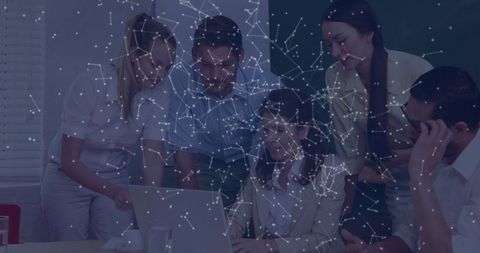 Team brainstorming with technological network overlay