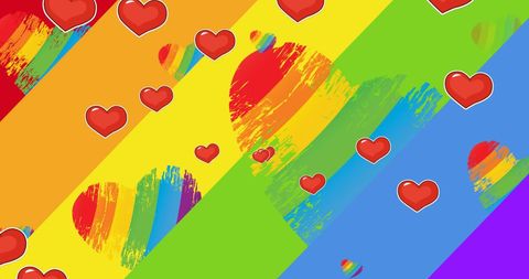 colorful rainbow hearts and love imagery on vibrant background - Download Free Stock Images Pikwizard.com