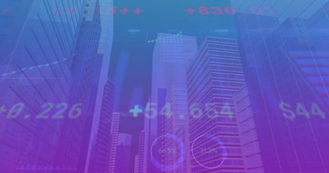 Cityscape Overlayed with Financial Data Graphics - Download Free Stock Images Pikwizard.com