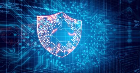 Glowing Security Shield Over Digital Data Interface - Download Free Stock Images Pikwizard.com