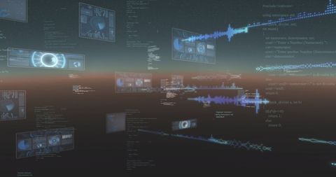 Futuristic Digital Data Streams with Code in Virtual Space - Download Free Stock Images Pikwizard.com