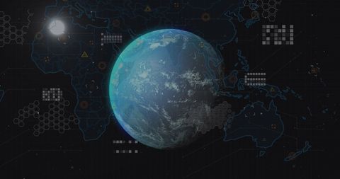 Digital Globe with Data Networks Overlay - Download Free Stock Images Pikwizard.com