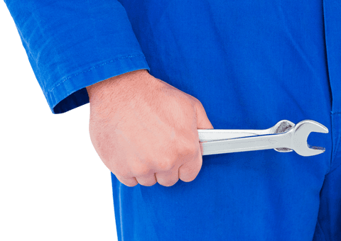 transparent close-up of mechanic holding spanners in blue uniform - Download Free Stock Videos Pikwizard.com
