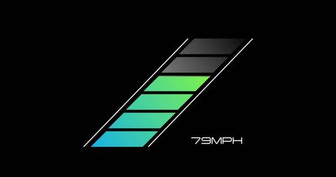 Futuristic digital speedometer interface with gradient