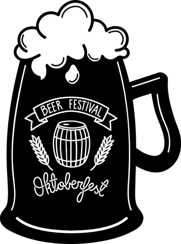 Transparent beer festival oktoberfest illustration with mug