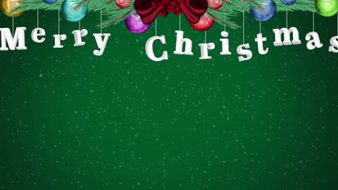Festive Christmas Greeting Animator Letters on Green with Snow