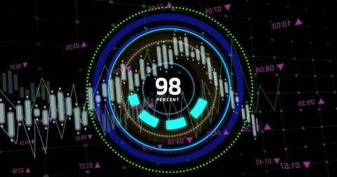 Digital Interface with Data Loading Ring and Percent Indicator - Download Free Stock Images Pikwizard.com