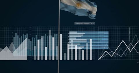 Argentina Flag Fronts Analytical Data Dashboard with Charts and Graphs