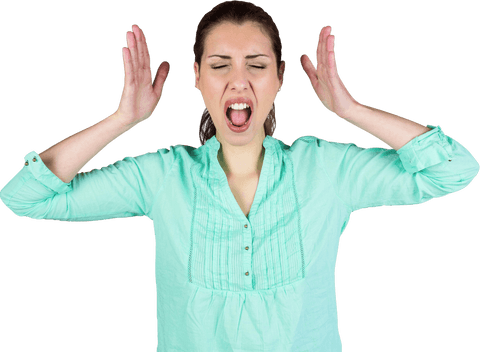 transparent background of woman screaming eyes closed - Download Free Stock Videos Pikwizard.com