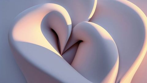 Abstract 3d shape with pastel gradient and smooth curves