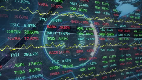 Stock Market Data on Digital Interface Display