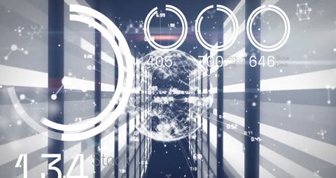 Futuristic Digital Interface with Globe Illustration