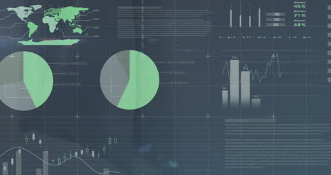 Digital Interface Animation of Data in Modern Office