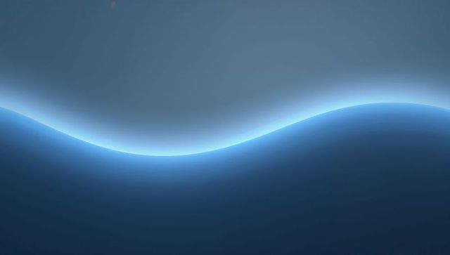 Glowing Blue Wave Gradient Wallpaper with Neon Halo and Soft Minimalist Glow
