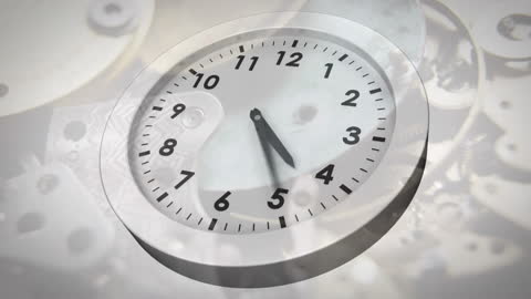 Clock Animations Illustrate Passing Time Amidst Mechanical Gears