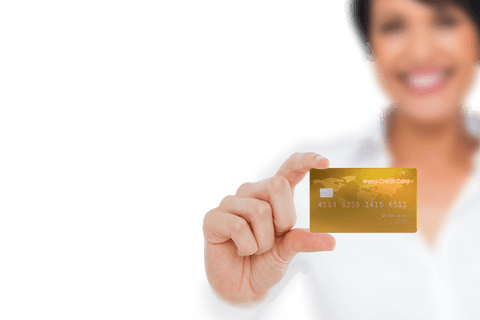 Transparent Background Woman Holding Credit Card Illustration
