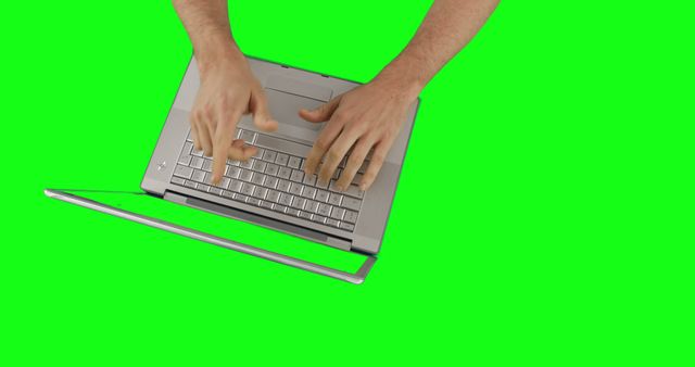 Typing Hands on Laptop with Green Screen Background - Download Free Stock Images Pikwizard.com