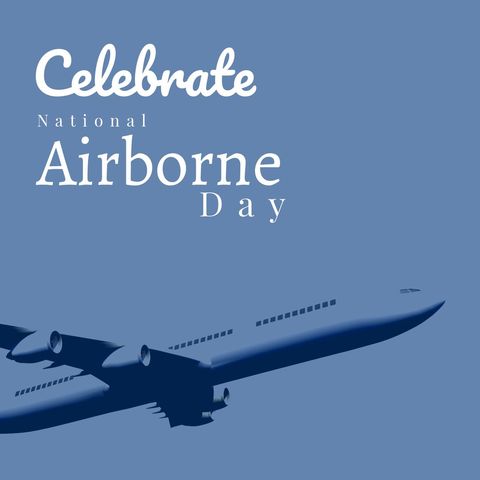 Celebrate National Airborne Day with Passenger Aircraft Silhouette - Download Free Stock Templates Pikwizard.com