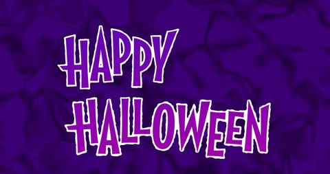 Happy Halloween Text on Spooky Purple Background - Download Free Stock Images Pikwizard.com