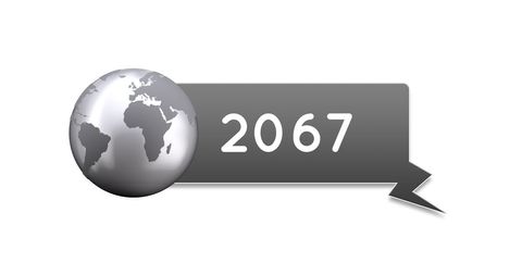 Futuristic Chat Icon with Globe and 2067 Date - Download Free Stock Images Pikwizard.com