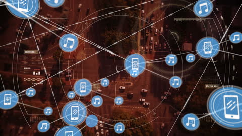 Digital Connectivity Concept Over Urban Street