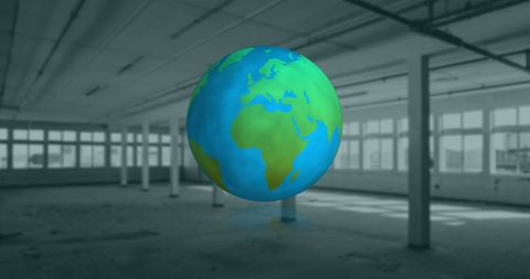 Globe Glowing in Abandoned Warehouse - Download Free Stock Images Pikwizard.com