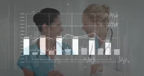 Medical Staff Analyzing Patient Data with Digital Charts