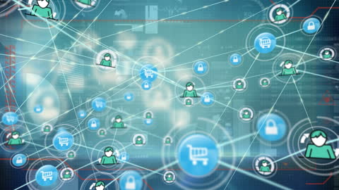 Digital Network Communication and Data Analytics Concept