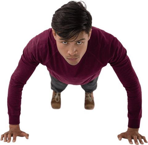 Determined Young Man in Exercise Pose on Transparent Background - Download Free Stock Videos Pikwizard.com