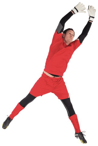caucasian football goalkeeper in jump pose on transparent background - Download Free Stock Videos Pikwizard.com