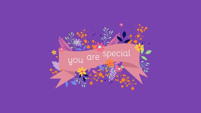 Celebrating Uniqueness with Floral Design on Purple Background - Download Free Stock Videos Pikwizard.com
