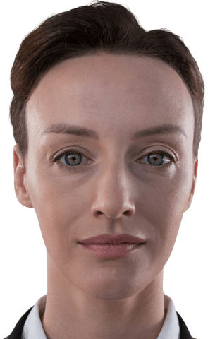 Close-up Transparent View of Confident Businesswoman's Face