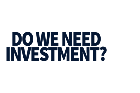 Bold question of investment on transparent background
