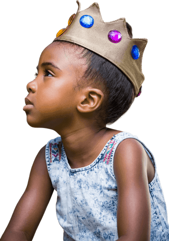 thoughtful boy wearing transparent jewel-encrusted crown - Download Free Stock Videos Pikwizard.com