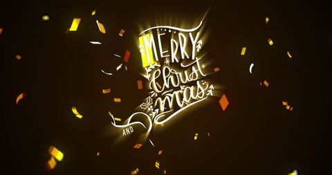 Merry Christmas and Happy New Year Festive Graphics with Confetti
