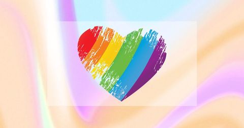 Rainbow Heart on Pastel Background Celebrating LGBT Pride